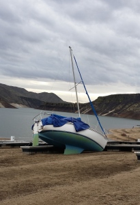 Lucky Peak Beached boat
